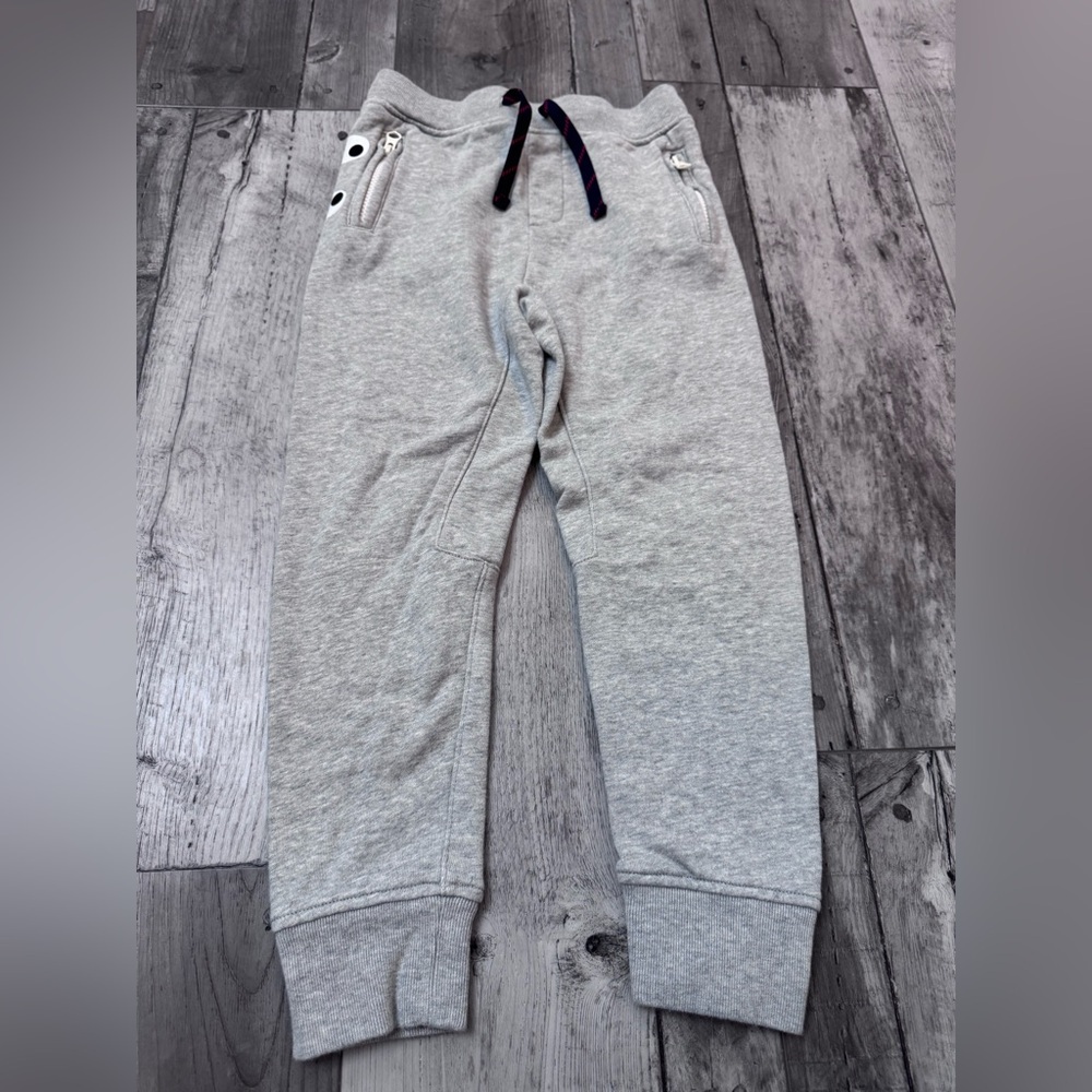 J.Crew Crewcuts Monster Gray Cotton Sweat Pants Joggers Zip Mouth Boys XS (4-5)